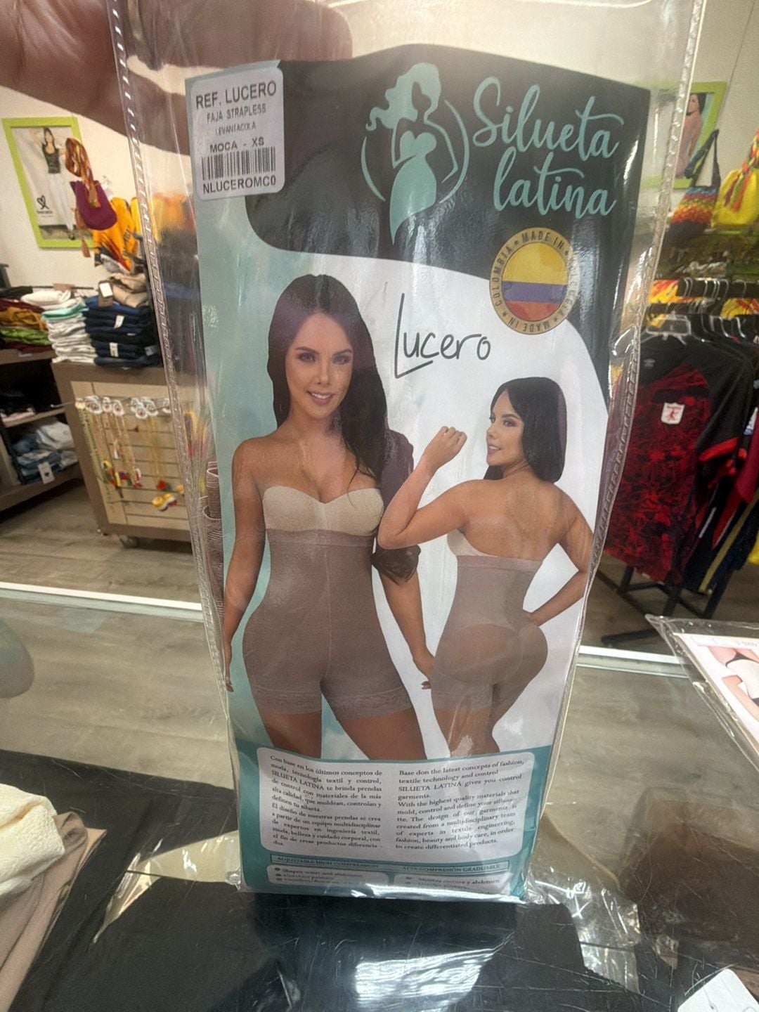 Silueta Latina Ref. Lucero Strapless Faja Levanta Cola Shapewear Moca XS 1