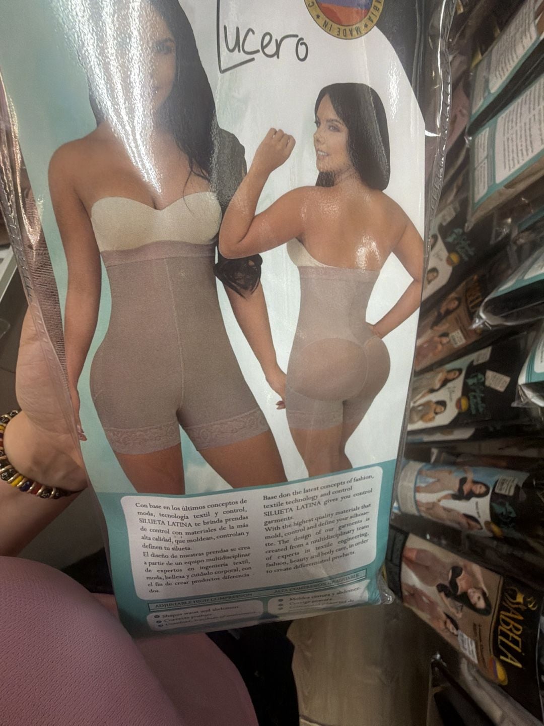 Silueta Latina Ref. Lucero Strapless Faja Levanta Cola Shapewear Moca XS 7