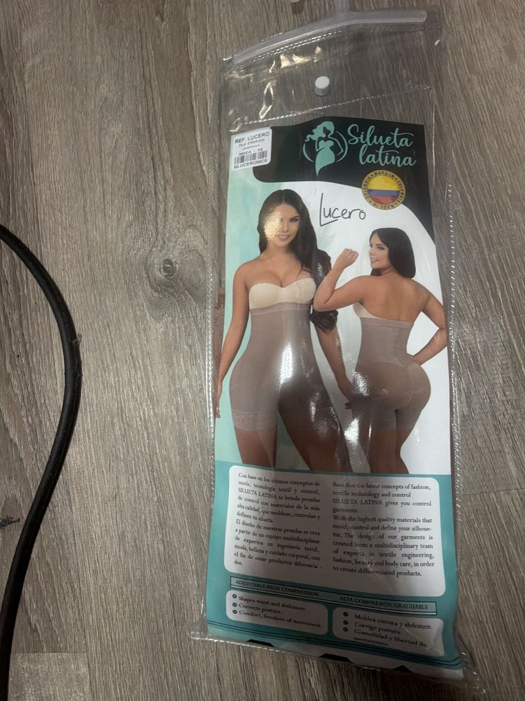Silueta Latina Ref. Lucero Strapless Faja Levanta Cola Shapewear Moca XS 15