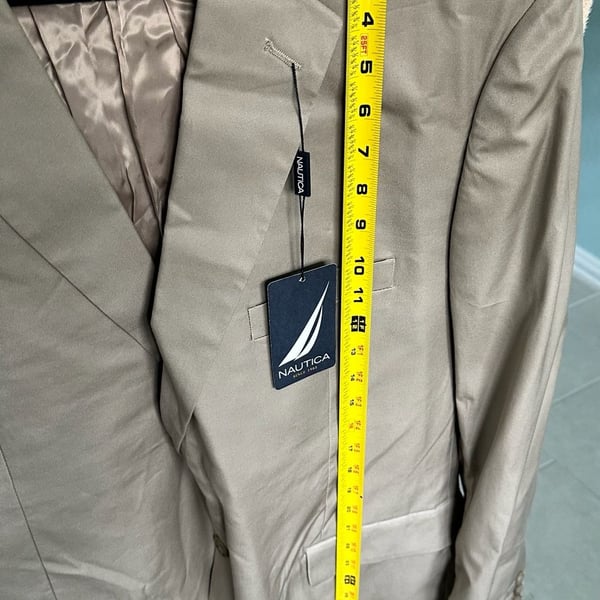 Nautica Ocean Suit Separate Coat, Men's Khaki 100% Cotton, Size 52R