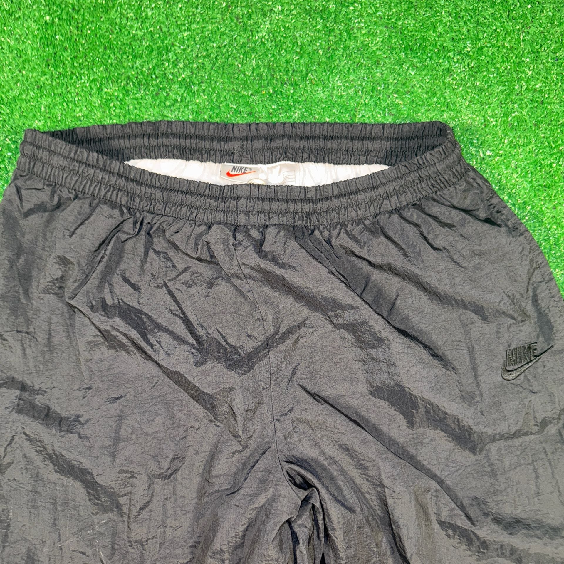 Vintage 90s Nike Black Nylon Lined Track Pants with Ankle Zips 3