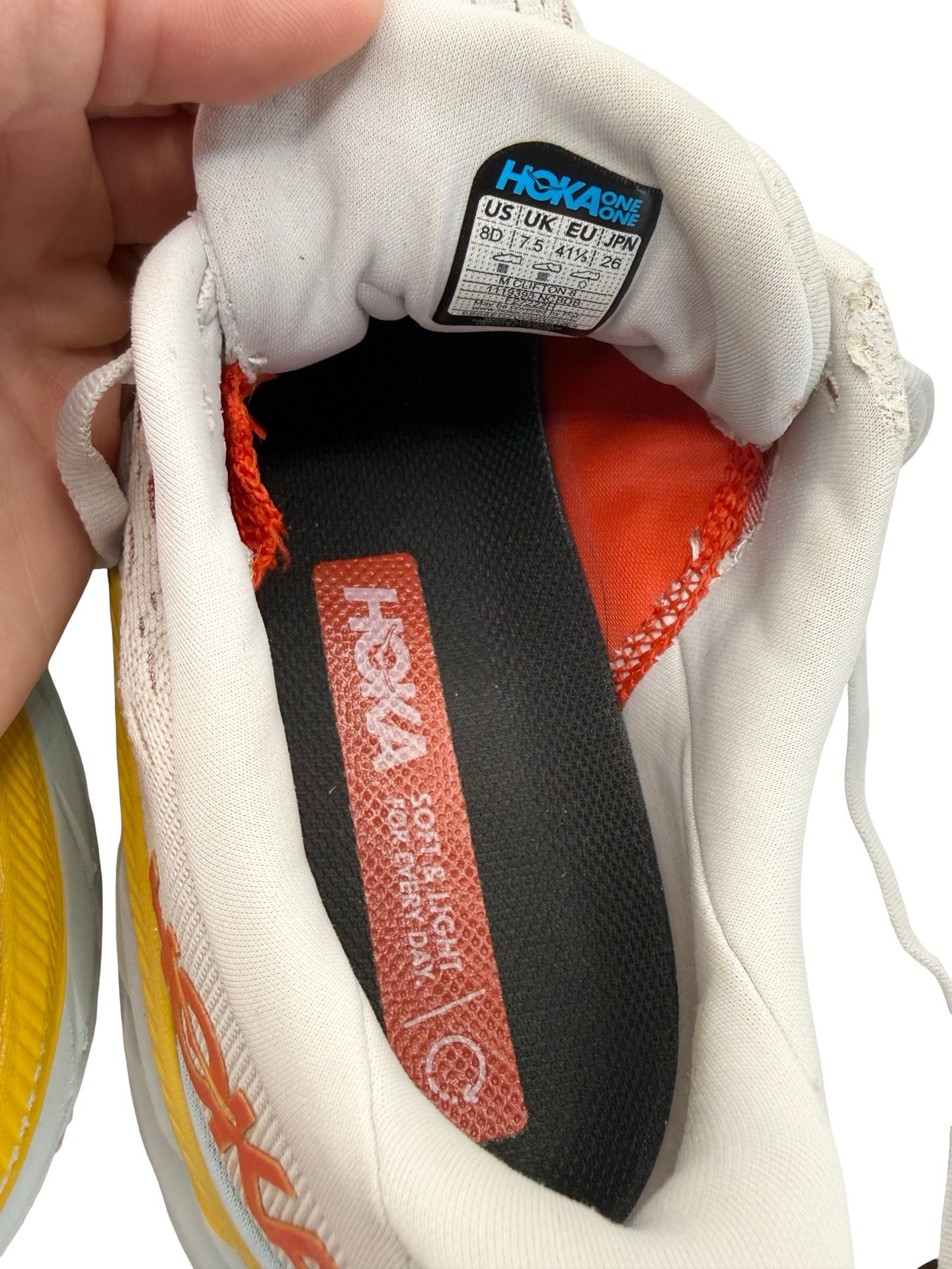 HOKA One One Men's Clifton 8 Running Shoes Nimbus Cloud/Blanc De Blanc 3