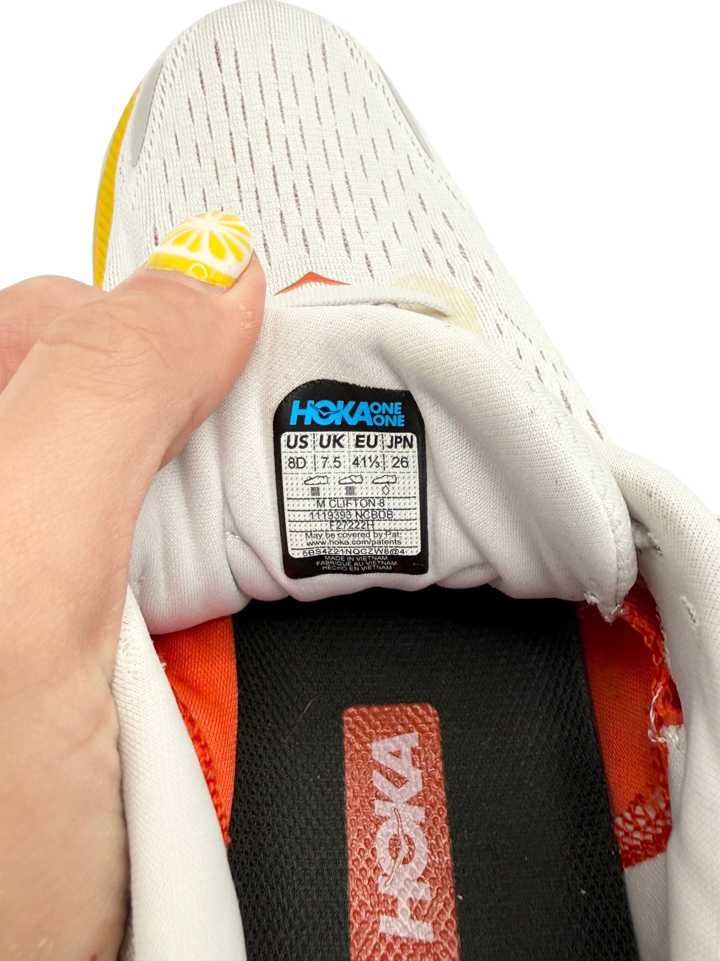 HOKA One One Men's Clifton 8 Running Shoes Nimbus Cloud/Blanc De Blanc 9