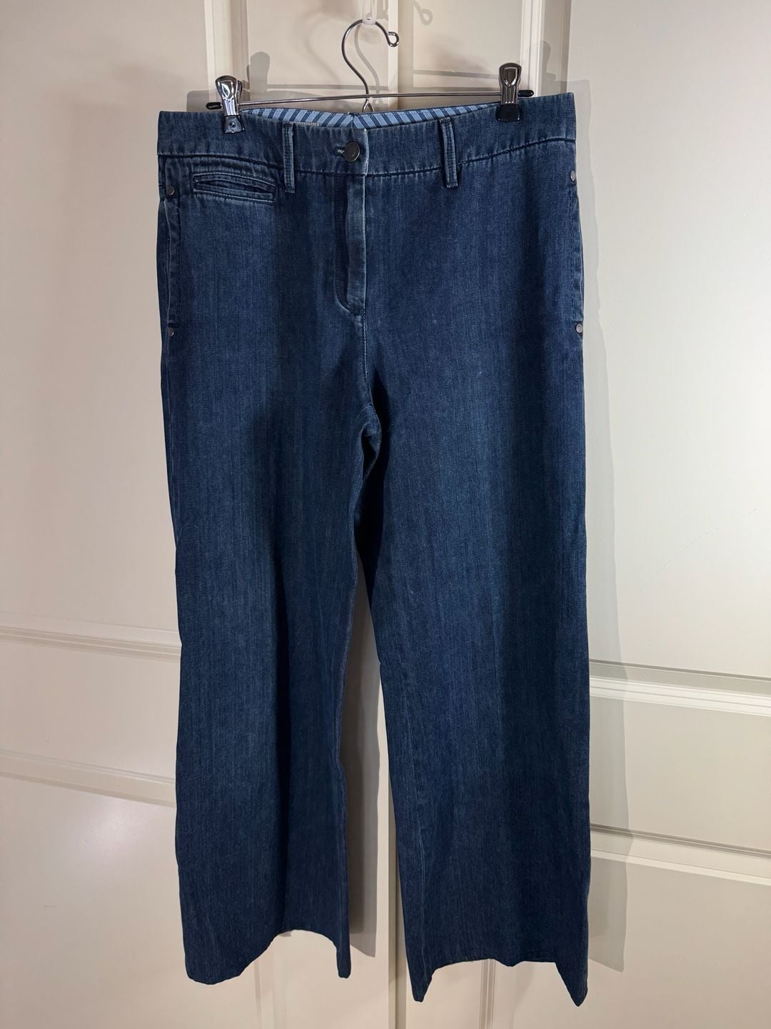 Façonnable Women's Dark Wash Trouser Jeans Size 10 2