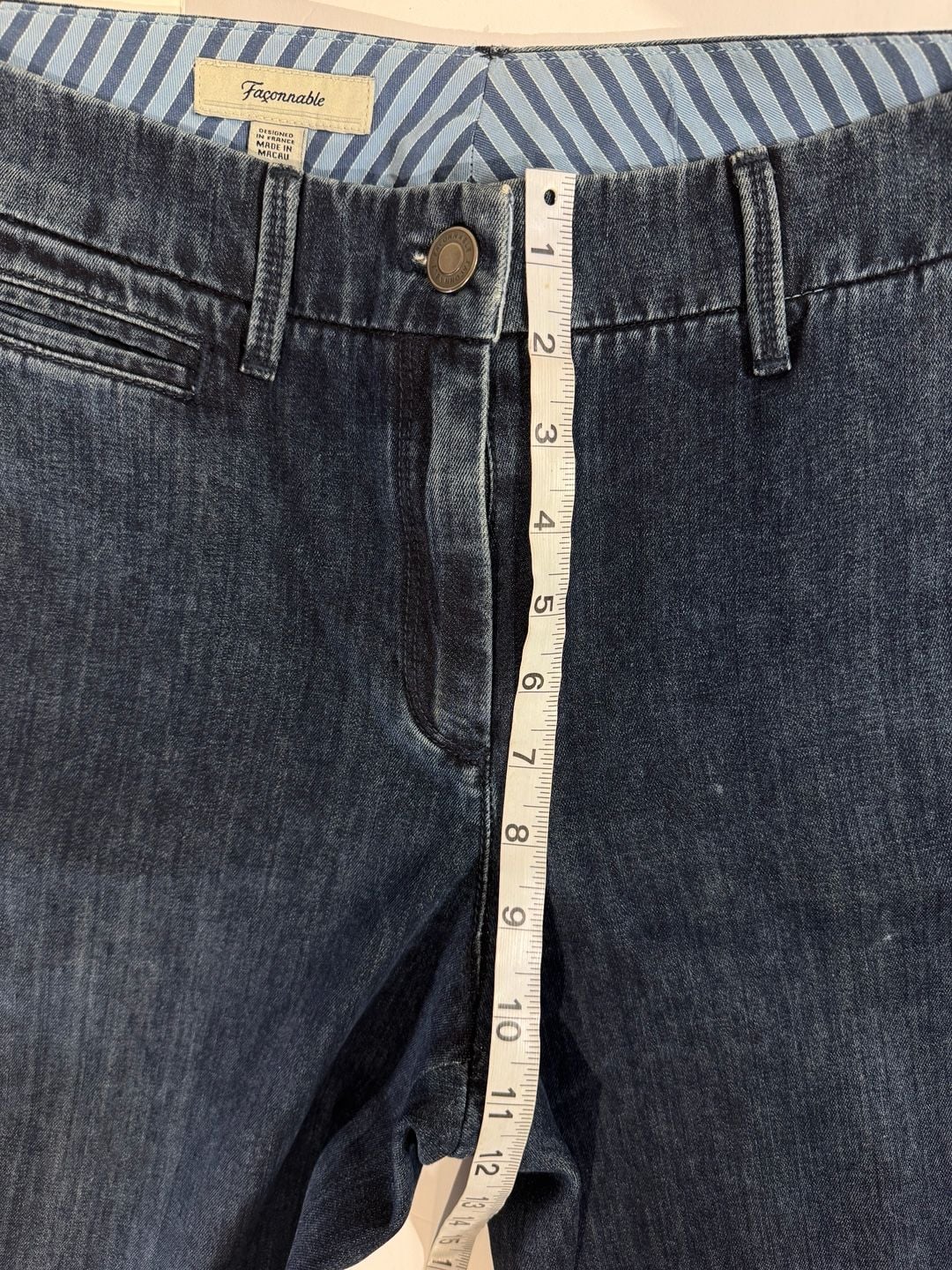 Façonnable Women's Dark Wash Trouser Jeans Size 10 5