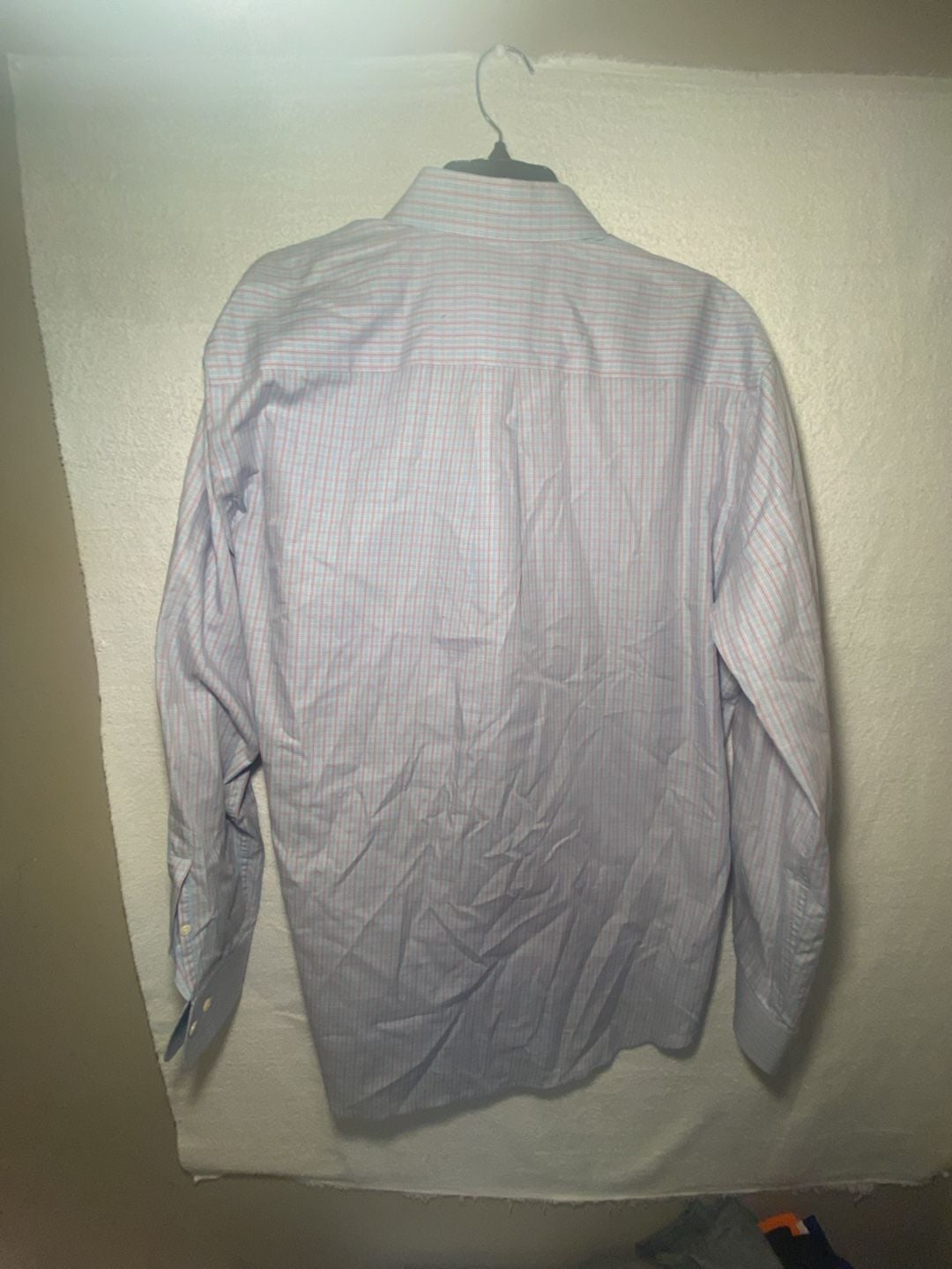 Peter Millar Men's L Long Sleeve Button Down Dress Shirt Blue Pink Striped 8