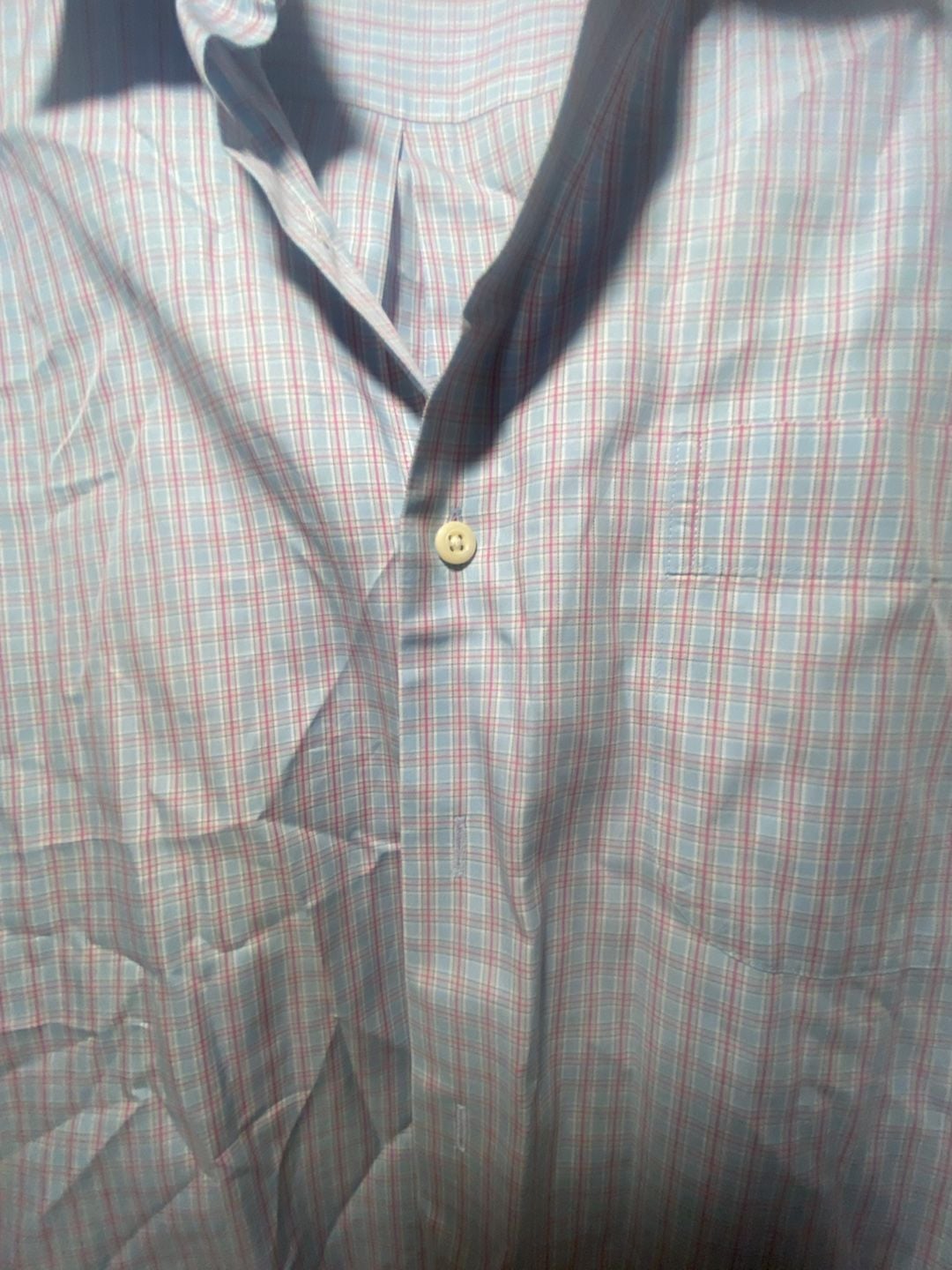 Peter Millar Men's L Long Sleeve Button Down Dress Shirt Blue Pink Striped 9