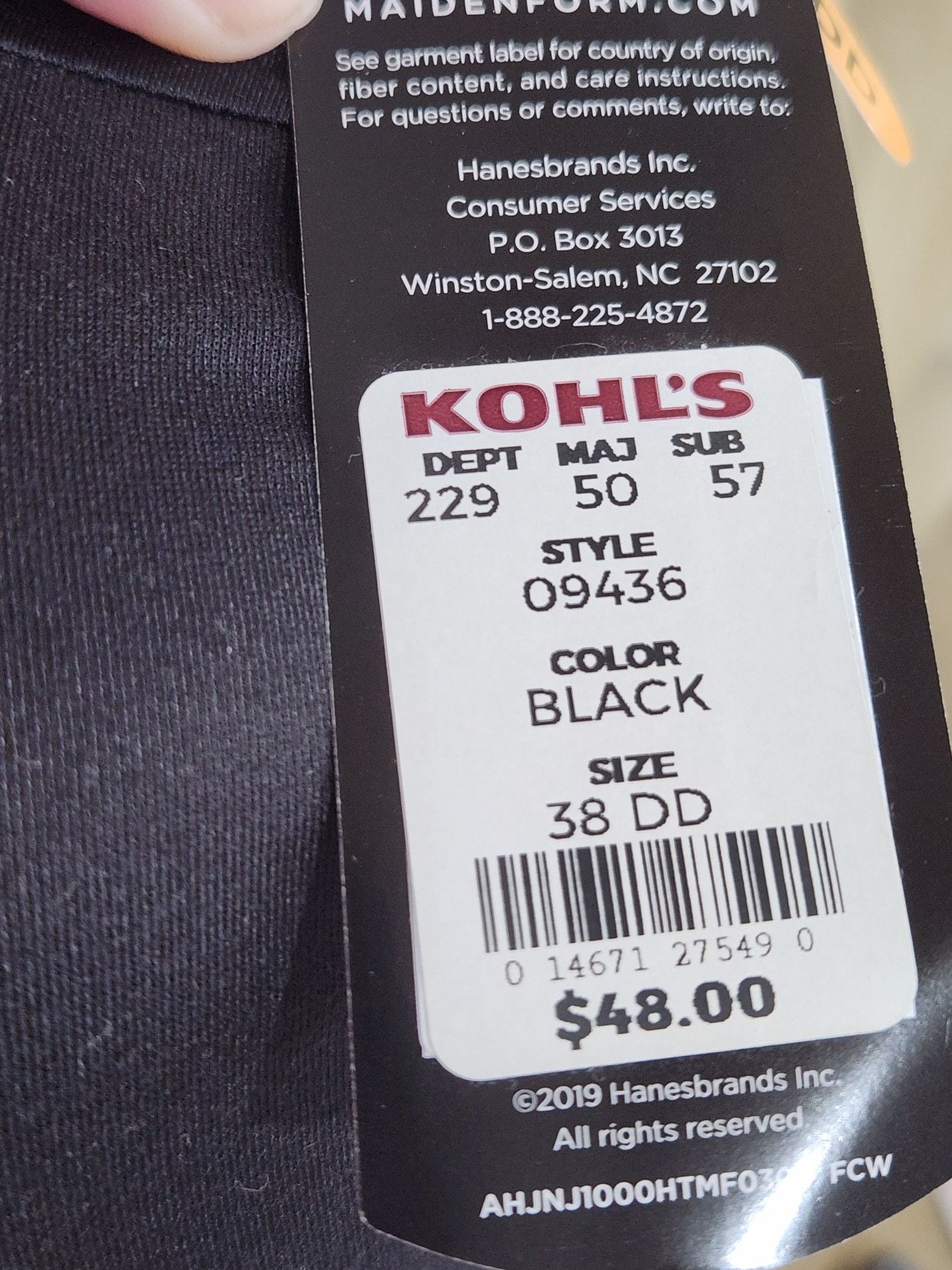 Maidenform T-Shirt Full Coverage Convertible Straps Bra Style 09436 Size 38DD 8