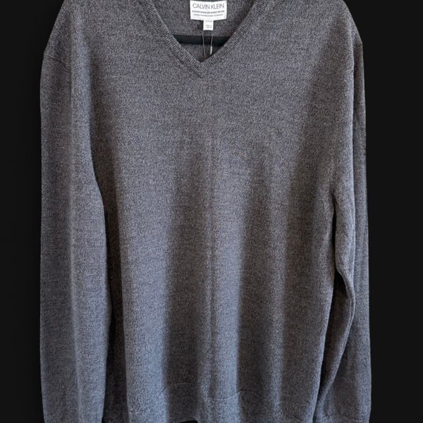 Calvin Klein Men's Extra Fine Merino Wool V-Neck Sweater