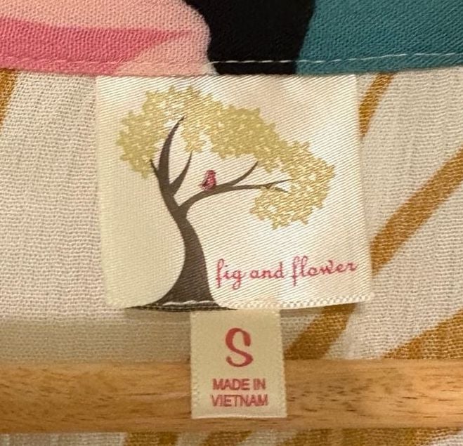 NWOT Fig and Flower Floral Pattern Button-Down Blouse, small 5