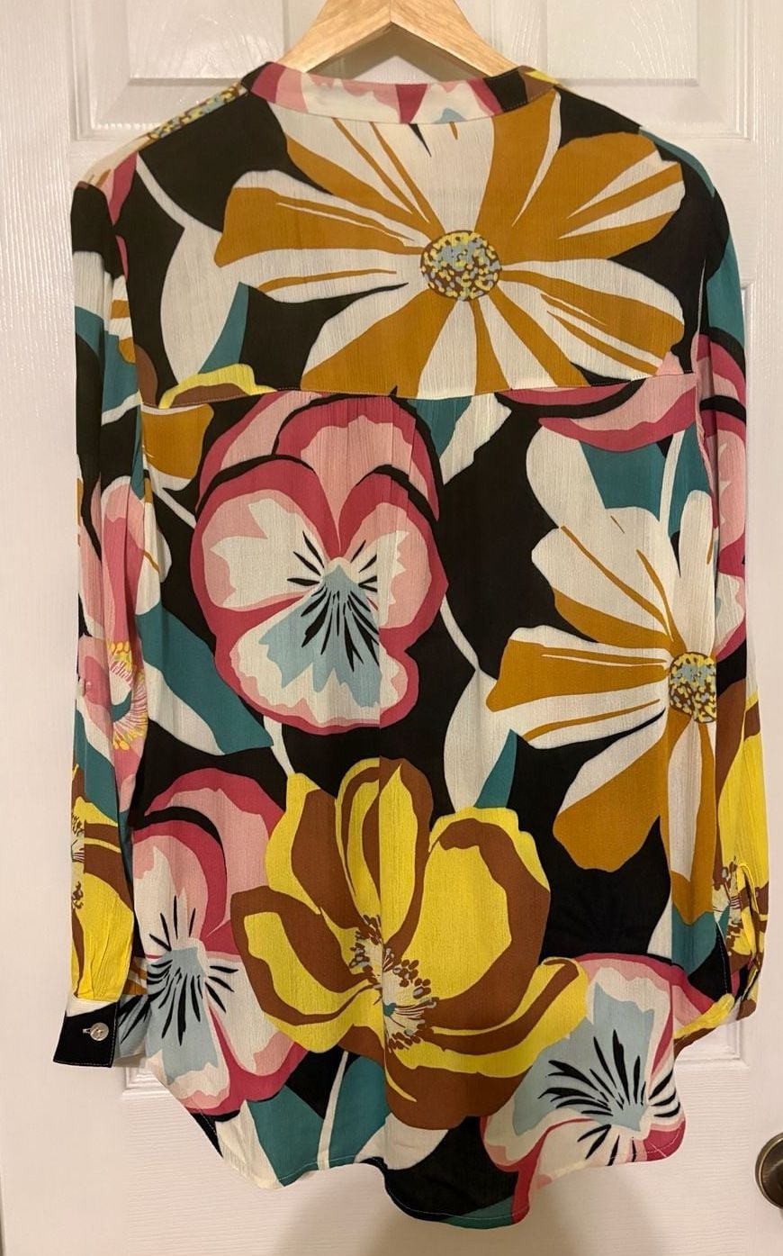 NWOT Fig and Flower Floral Pattern Button-Down Blouse, small 6