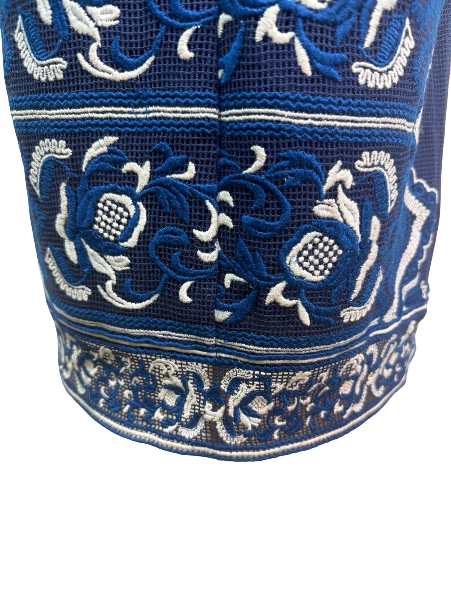 Sea New York Blue and White Embroidered Short Sleeve Shift Mini Dress 8