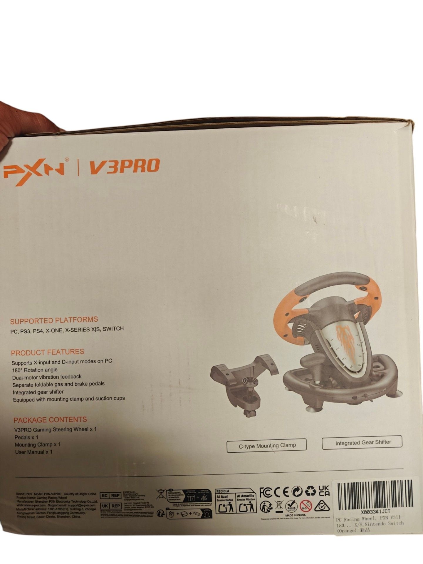 PXN V3Pro Multi-Platform Gaming Racing PC PS3,
PS4 Xbox One, Xbox Switch. 10