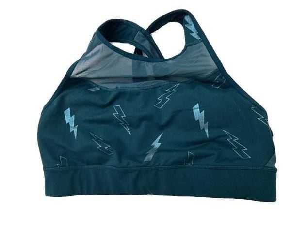 OLD NAVY ACTIVE TEAL MEDIUM SUPPORT LONG LINE MESH TRIM SPORTS BRA/SIZE XSMALL 2