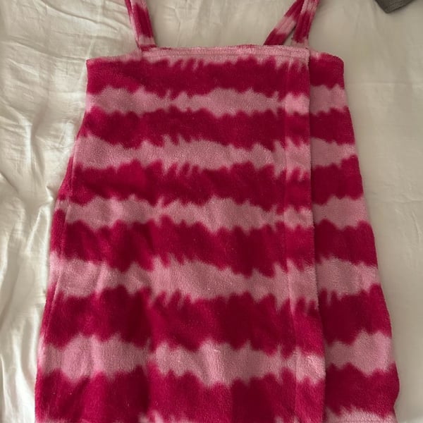 PJ Couture Pink Tie-Dye Plush Spa Bath Wrap Towel