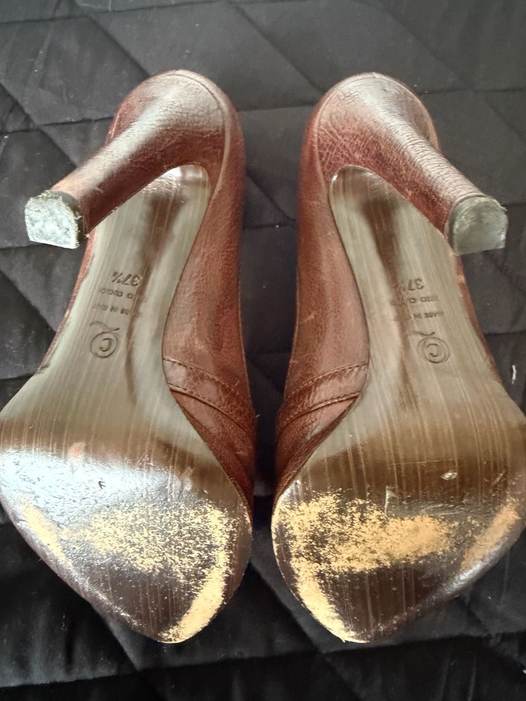 Alexander McQueen Brown Leather and Leopard Print Calf Hair Pointed Toe Platform Heels 7