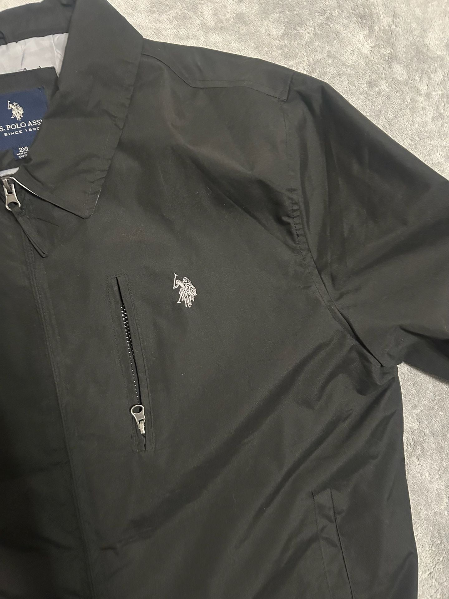 U.S. Polo Assn. Men's Lightweight Zip-Up Golf Jacket in Black, Size 2XL 3