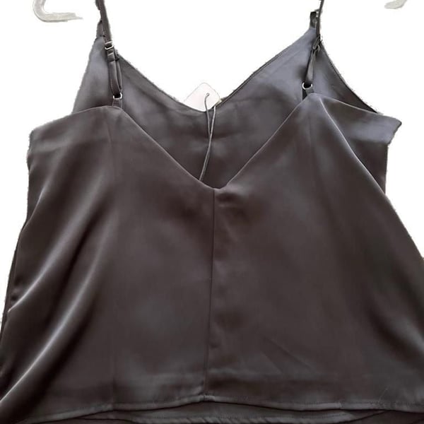 Self Contrast Los Angeles Satin V-Neck Cami Tank Top