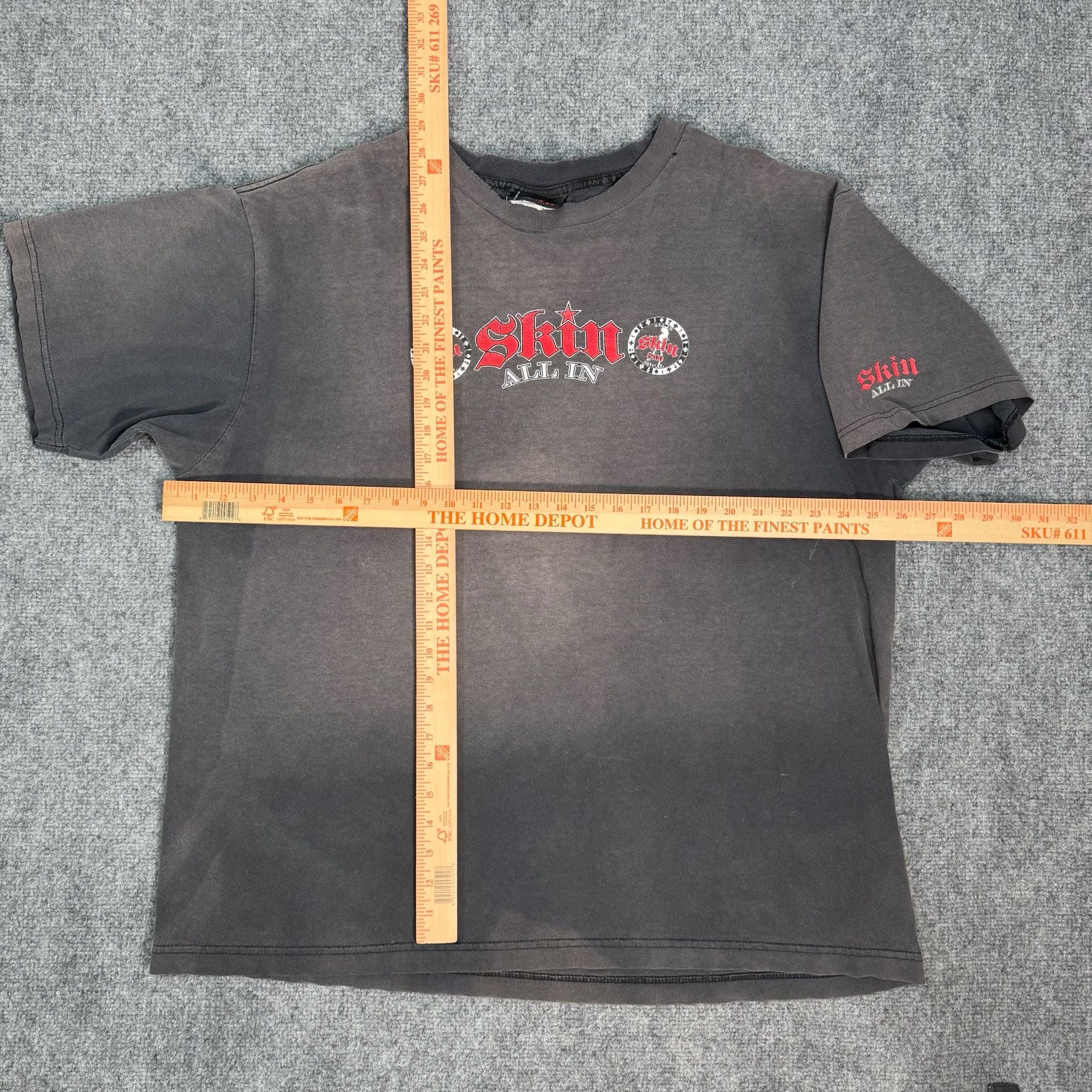 Vintage Skin Industries 'All In' Graphic Faded Black T-Shirt 8