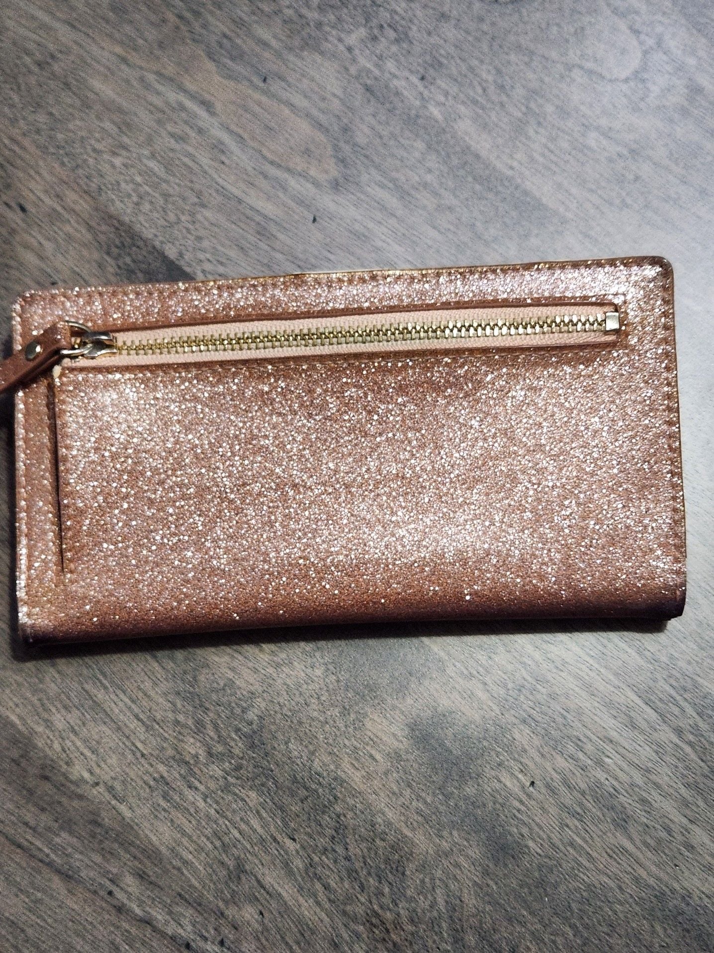 Kate Spade New York Rose Gold Glitter Continental Wallet 3
