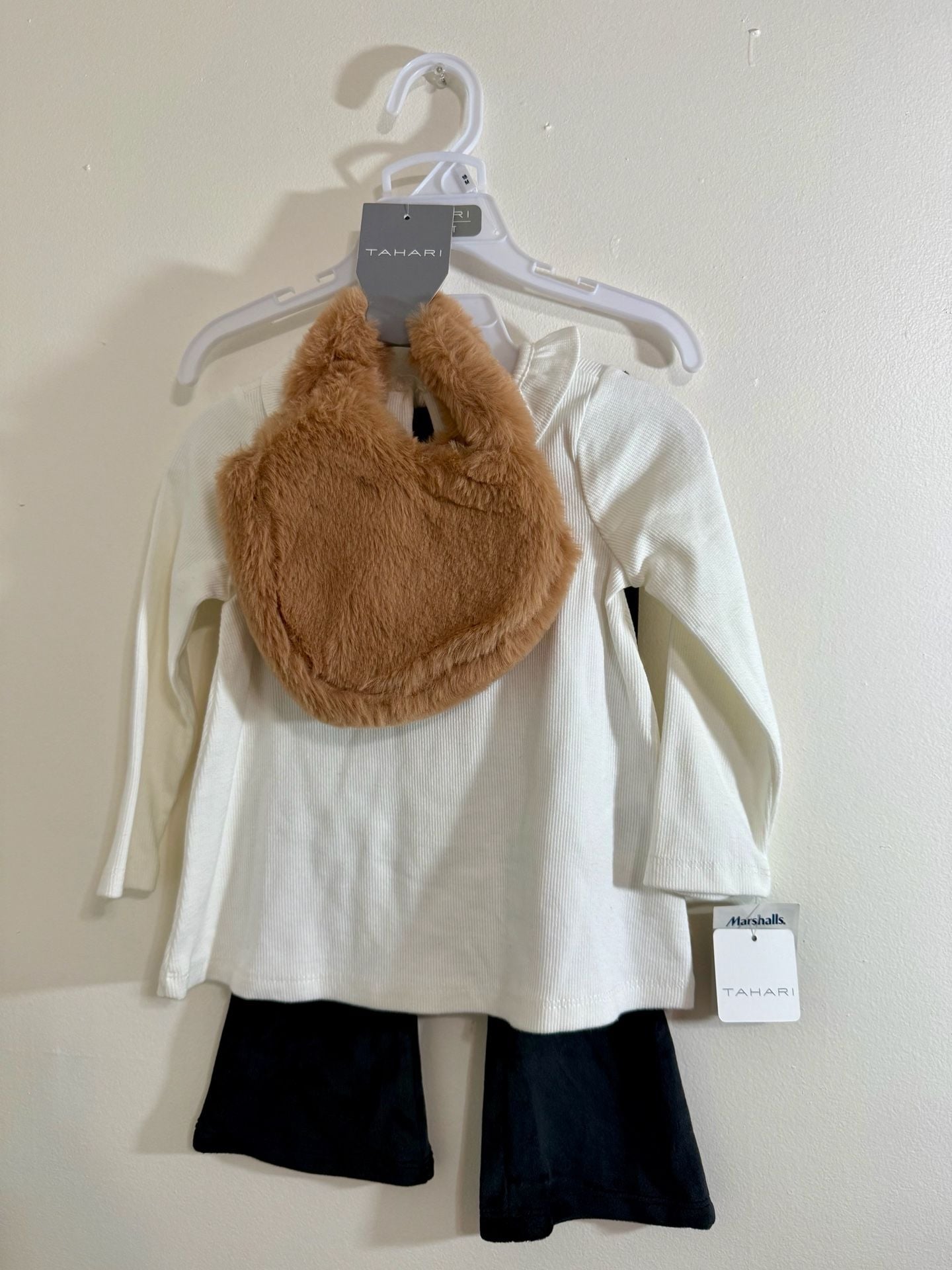 Tahari Girls 3-Piece Faux Fur Bag and Outfit Set 1