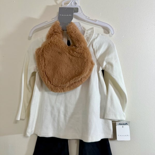 Tahari Girls 3-Piece Faux Fur Bag and Outfit Set