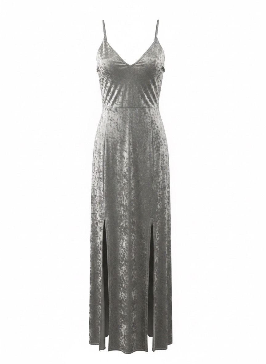 Calvin Klein Crushed Velvet V-Neck Maxi Dress 2