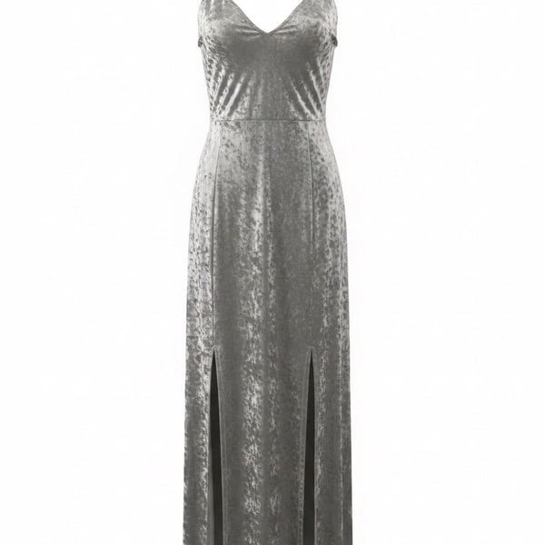 Calvin Klein Crushed Velvet V-Neck Maxi Dress