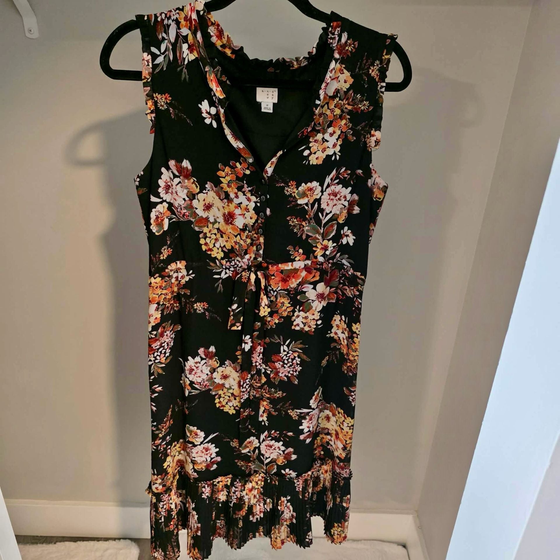 A New Day Sleeveless Floral Print Midi Dress with Ruffled Hem 2