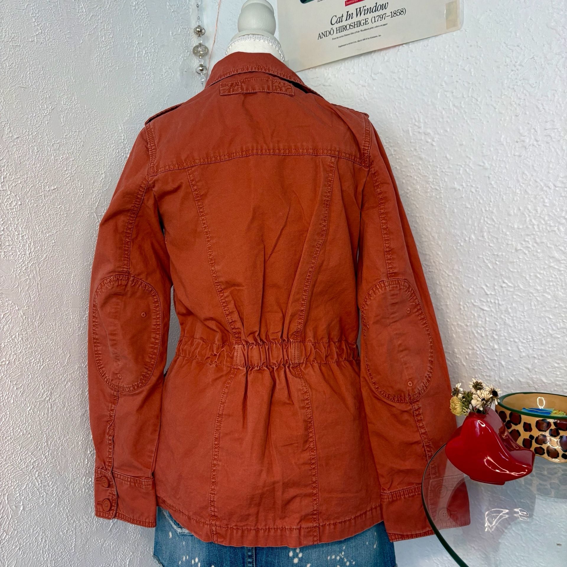Mossimo Supply Co. Burnt Orange Utility Cargo Jacket with Elbow Patches 5