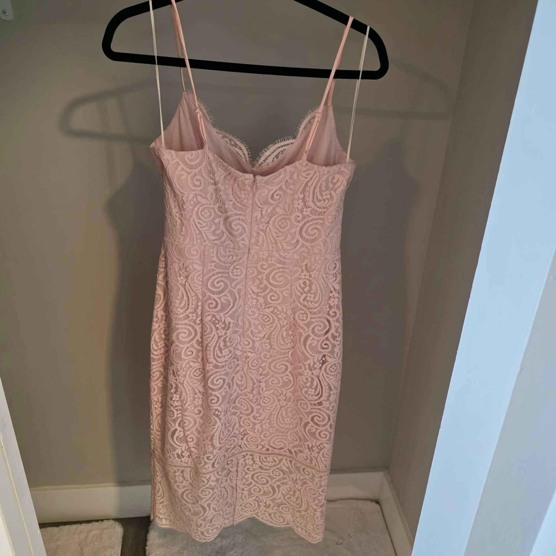 Express Women's Pink Lace Cami Midi Bodycon Dress 2