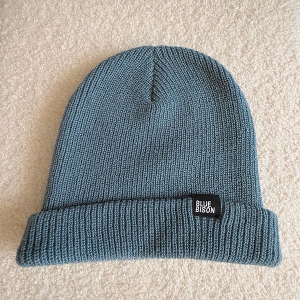 Cute Blue Knit Beanie with Cuff Like New