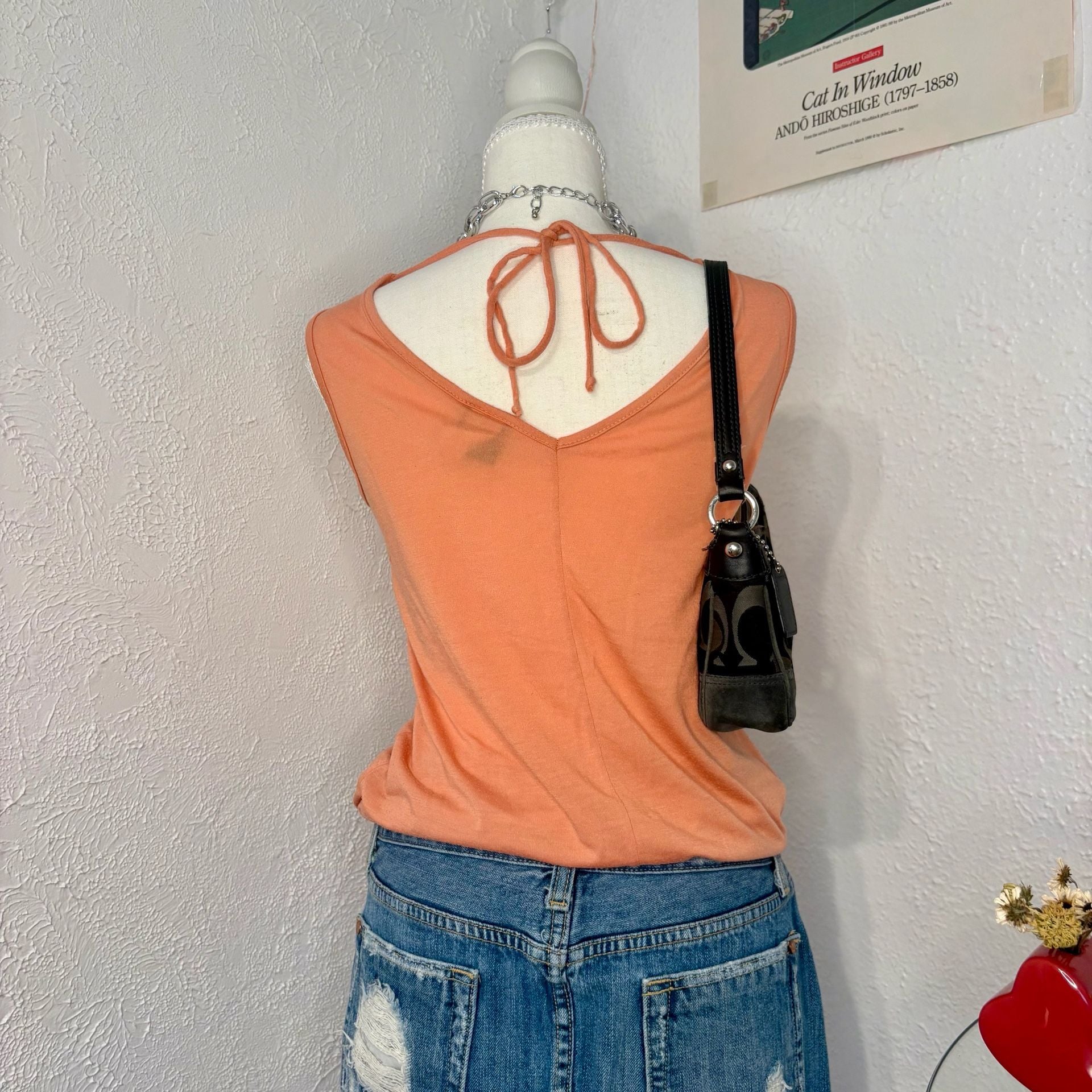 Judy Knapp California Women's Orange Cowl Neck Sleeveless Tank Top 3