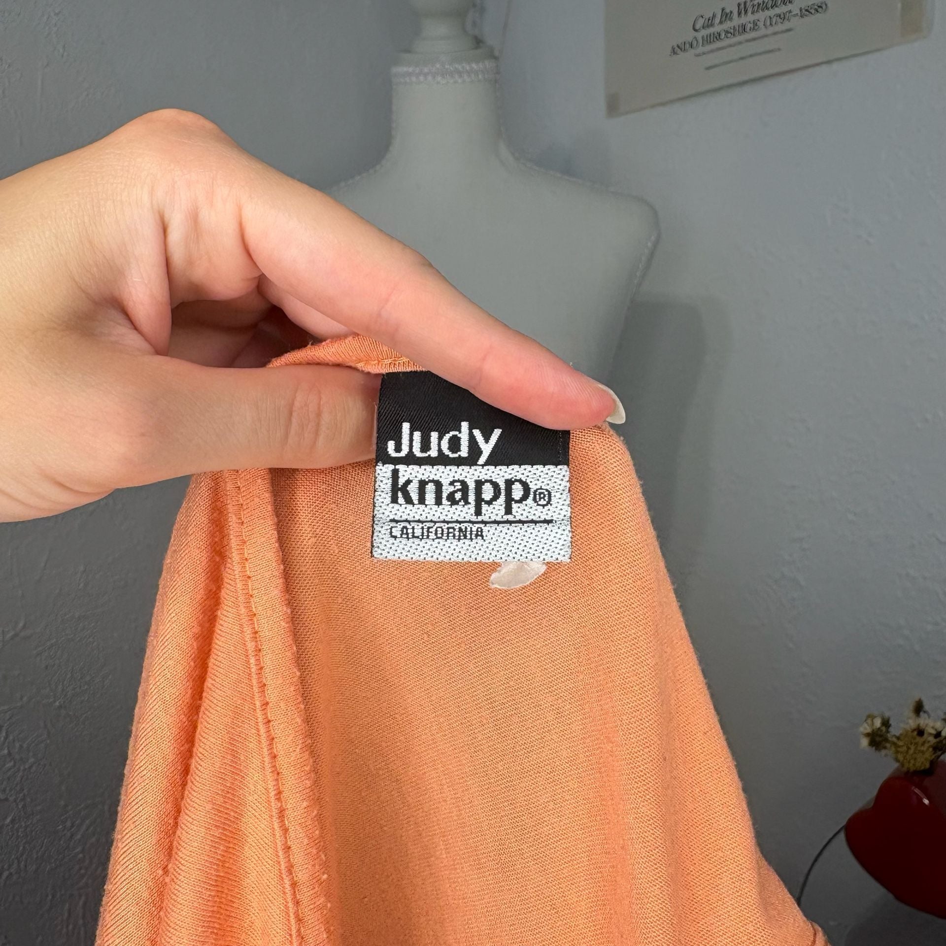 Judy Knapp California Women's Orange Cowl Neck Sleeveless Tank Top 4
