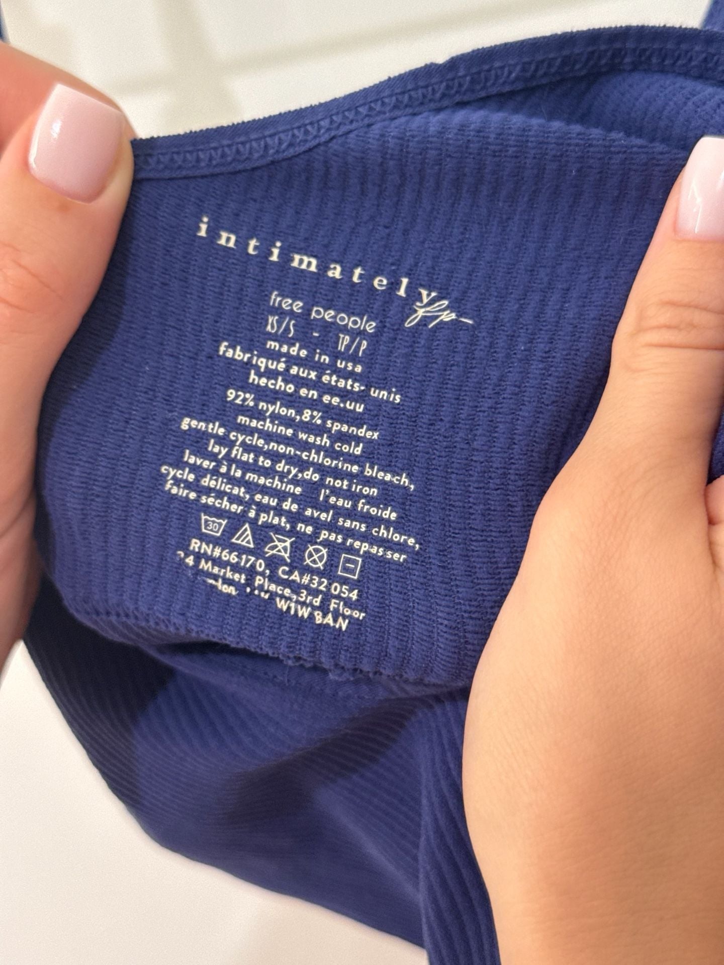 Intimately Free People Ribbed Crisscross Back Bralette Navy Blue 3