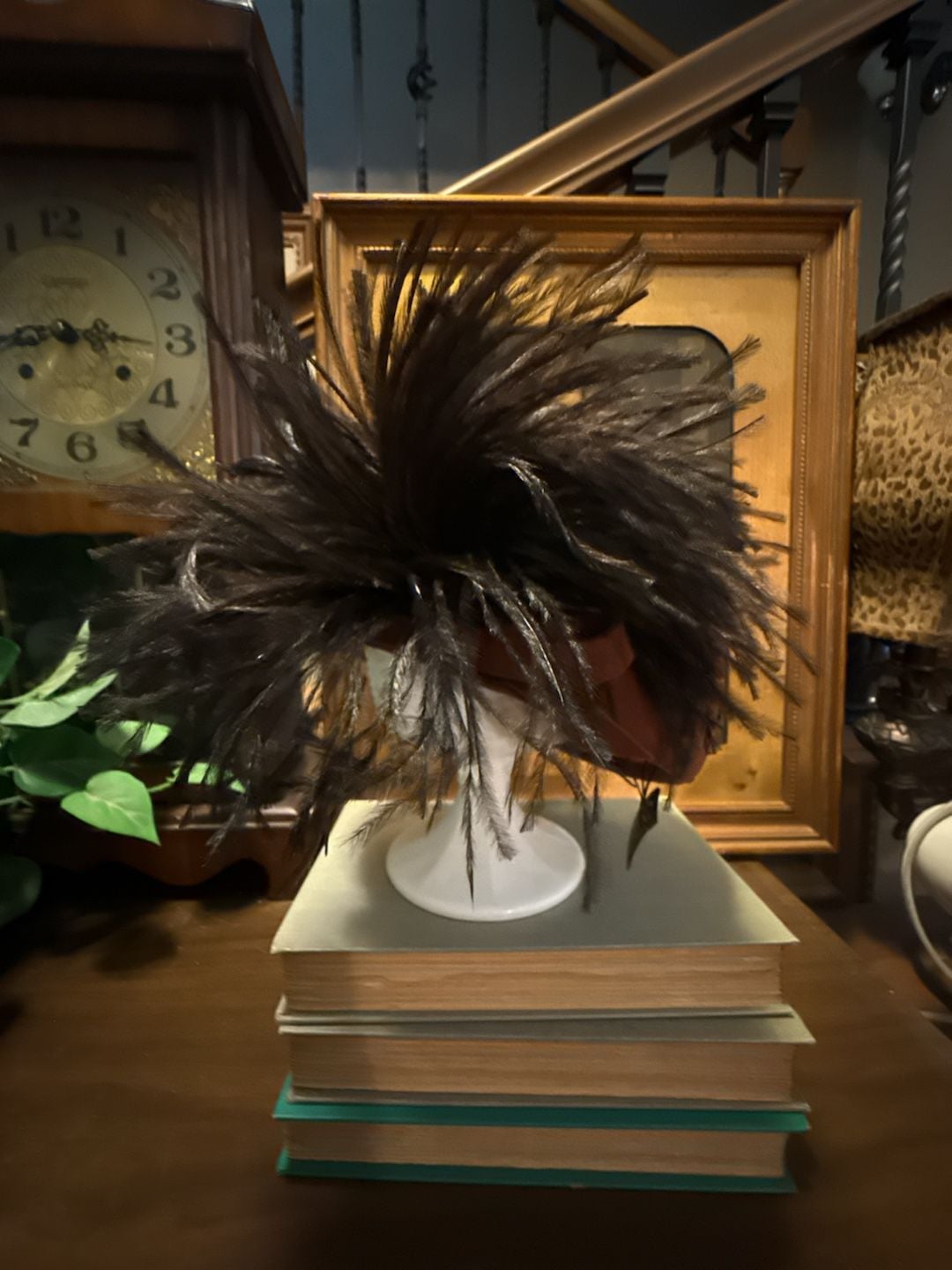 Frank Olive Vintage 100% Wool Beaded Feather Hat by Geo. W. Bollman & Co. 5