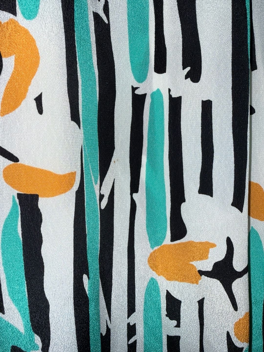 Vintage Christian Dior Separates Midi Skirt in Abstract Floral Striped Rayon 3