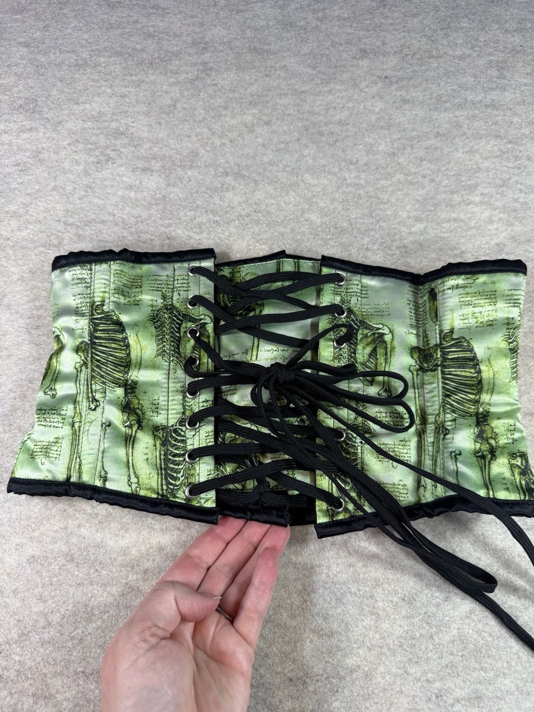 Dracula Clothing Anatomical Skeleton Print Waist Cincher Corset Size 24 7