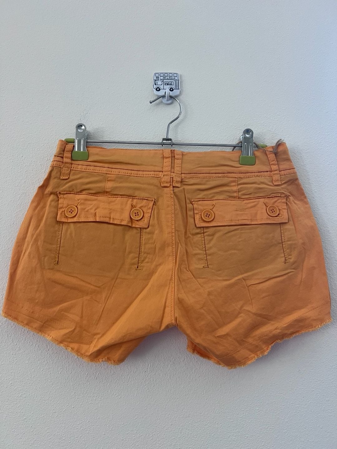 Vintage Abercrombie & Fitch Women's Orange Utility Frayed Hem Cargo Shorts XS 4