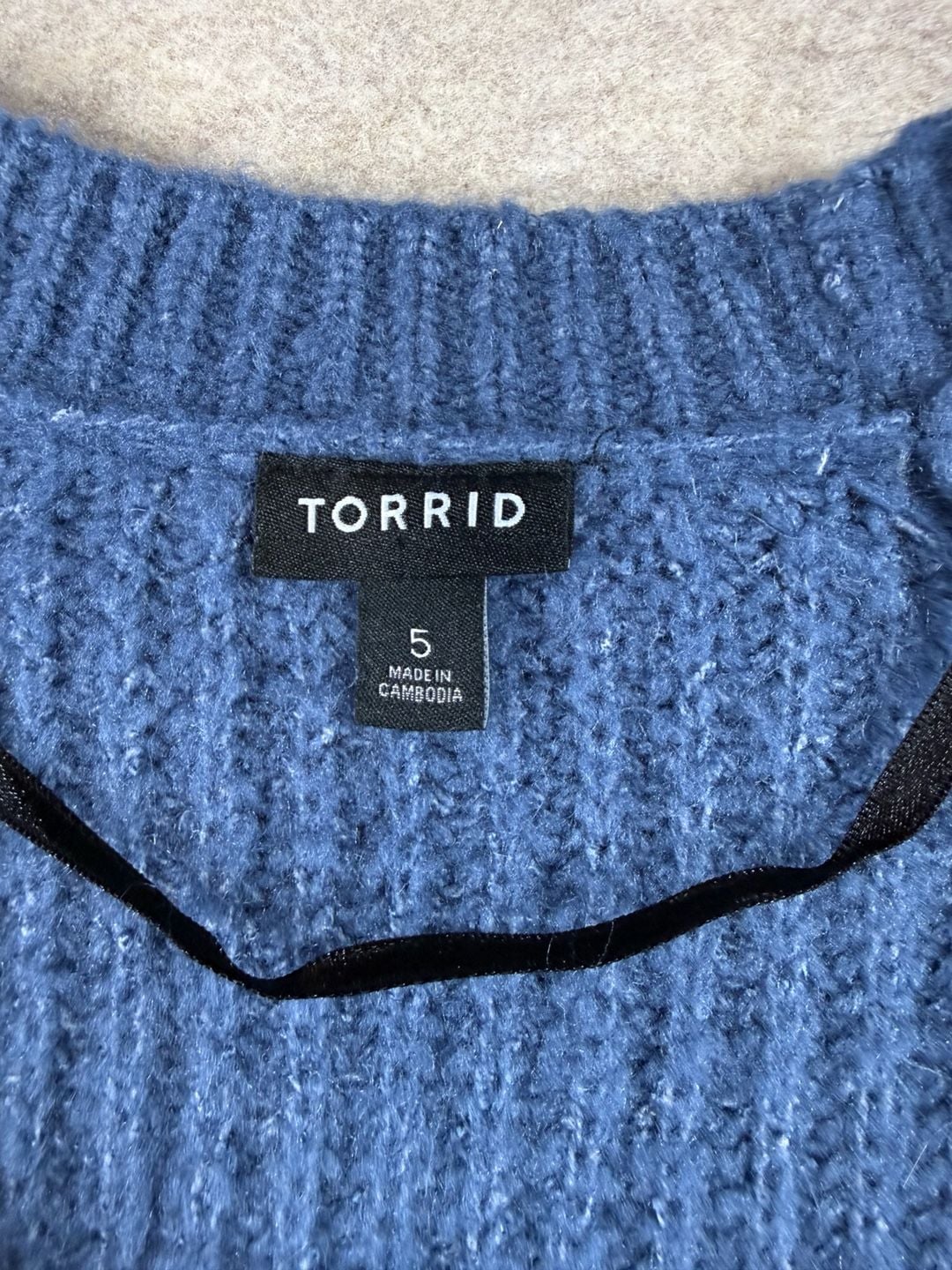 Torrid Womens Blue Chunky Knit V-Neck Button Front Cardigan Sweater Size 5X 5