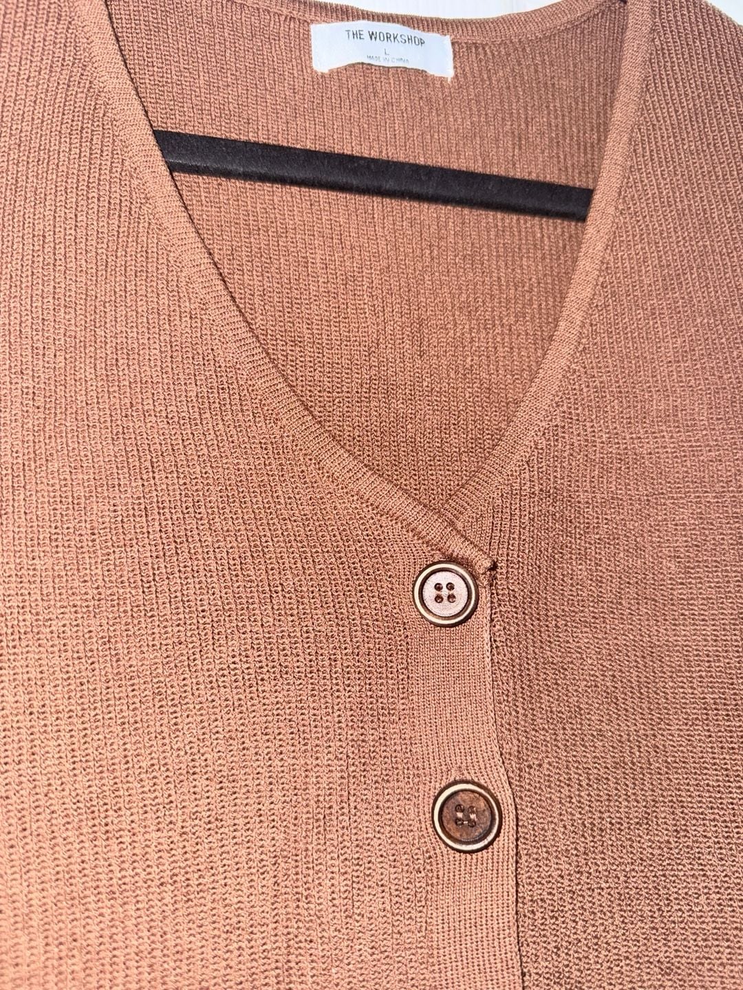 The Workshop Brown Button-Front Knit Sweater Vest 3