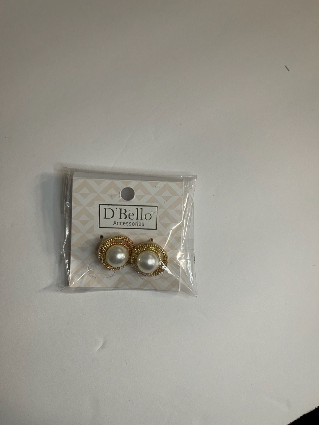 D'Bello Accessories Gold Tone Simulated Pearl Round Stud Earrings 4