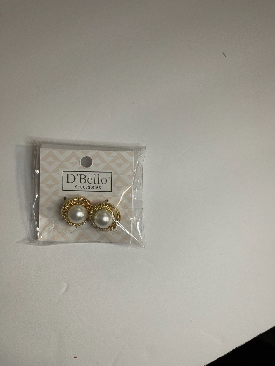 D'Bello Accessories Gold Tone Simulated Pearl Round Stud Earrings 3