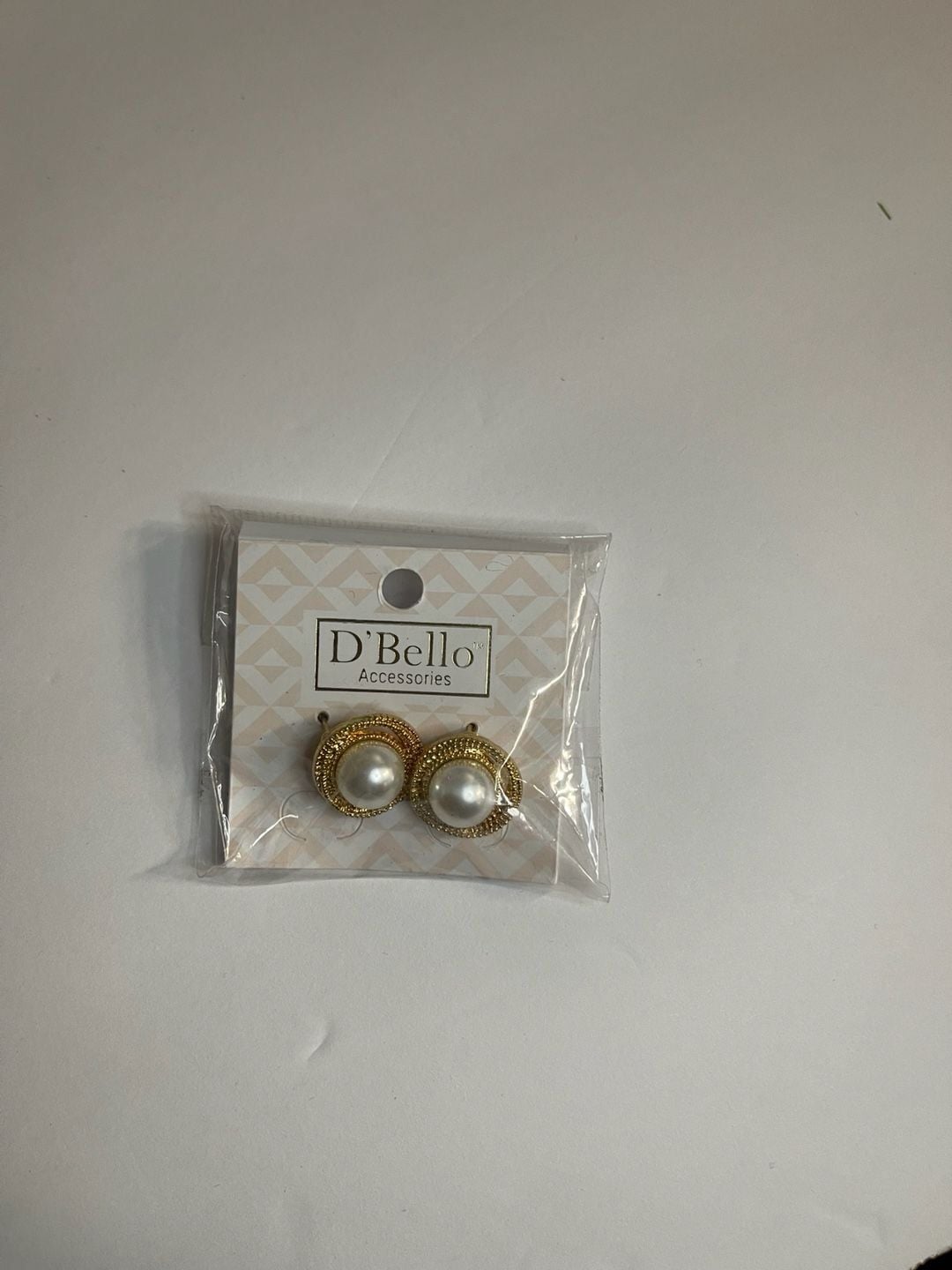 D'Bello Accessories Gold Tone Simulated Pearl Round Stud Earrings 5