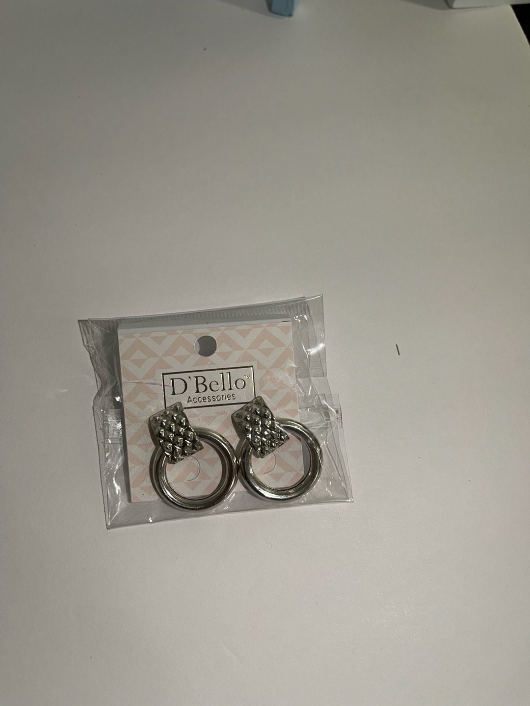 D'Bello Accessories Geometric Pave Rhinestone Circle Drop Earrings 3