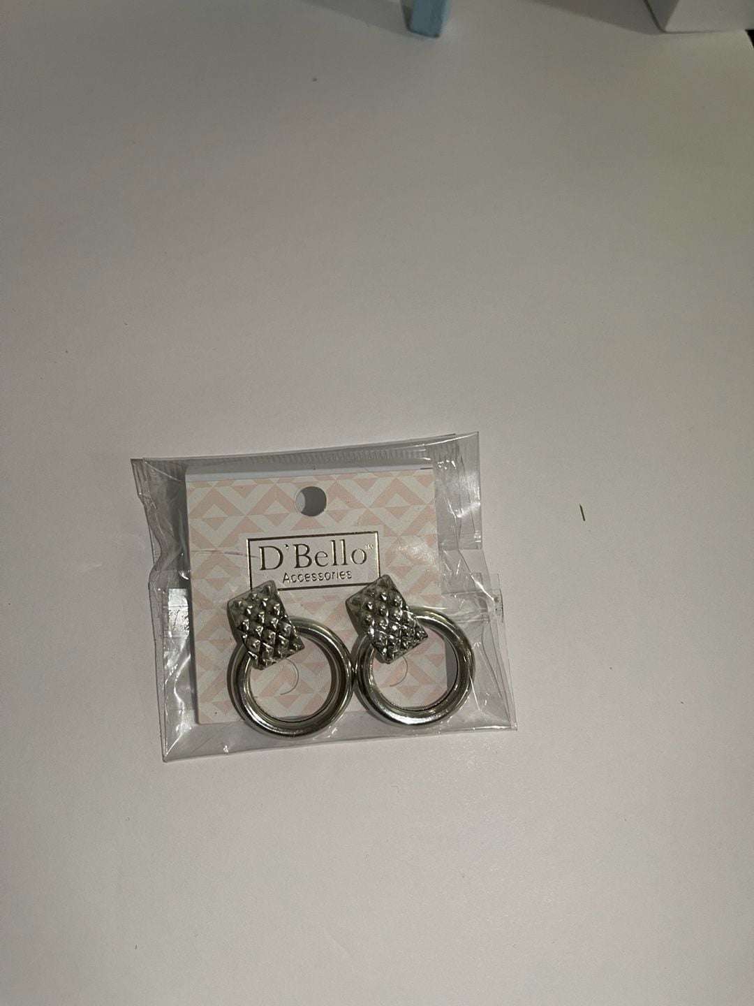 D'Bello Accessories Geometric Pave Rhinestone Circle Drop Earrings 4