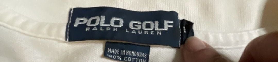 Polo Golf Ralph Lauren Men's White Pique Polo Shirt with Blue and Navy Chest Stripes 3