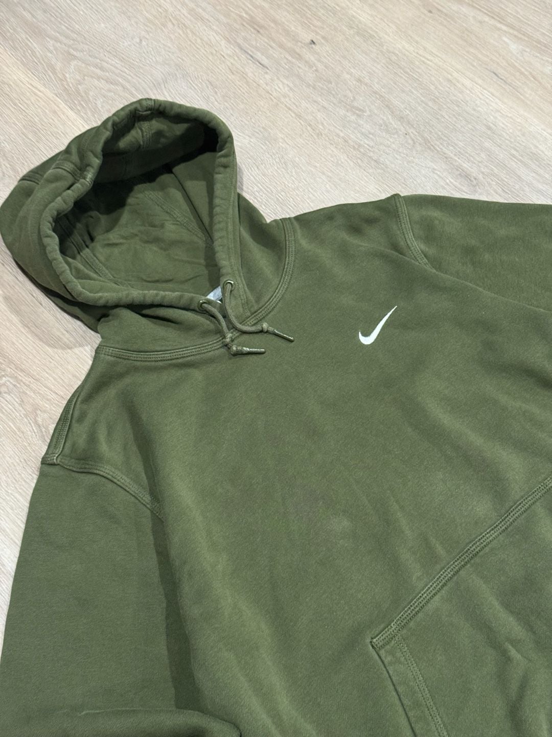 Nike Olive Green Embroidered Swoosh Pullover Hoodie 3