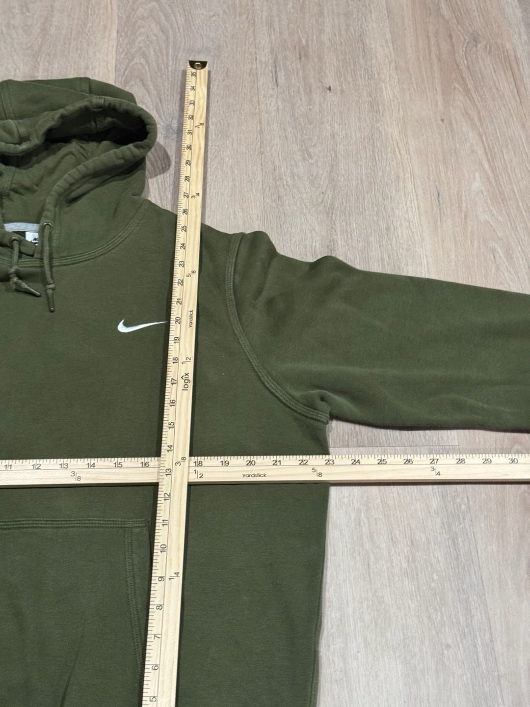 Nike Olive Green Embroidered Swoosh Pullover Hoodie 6