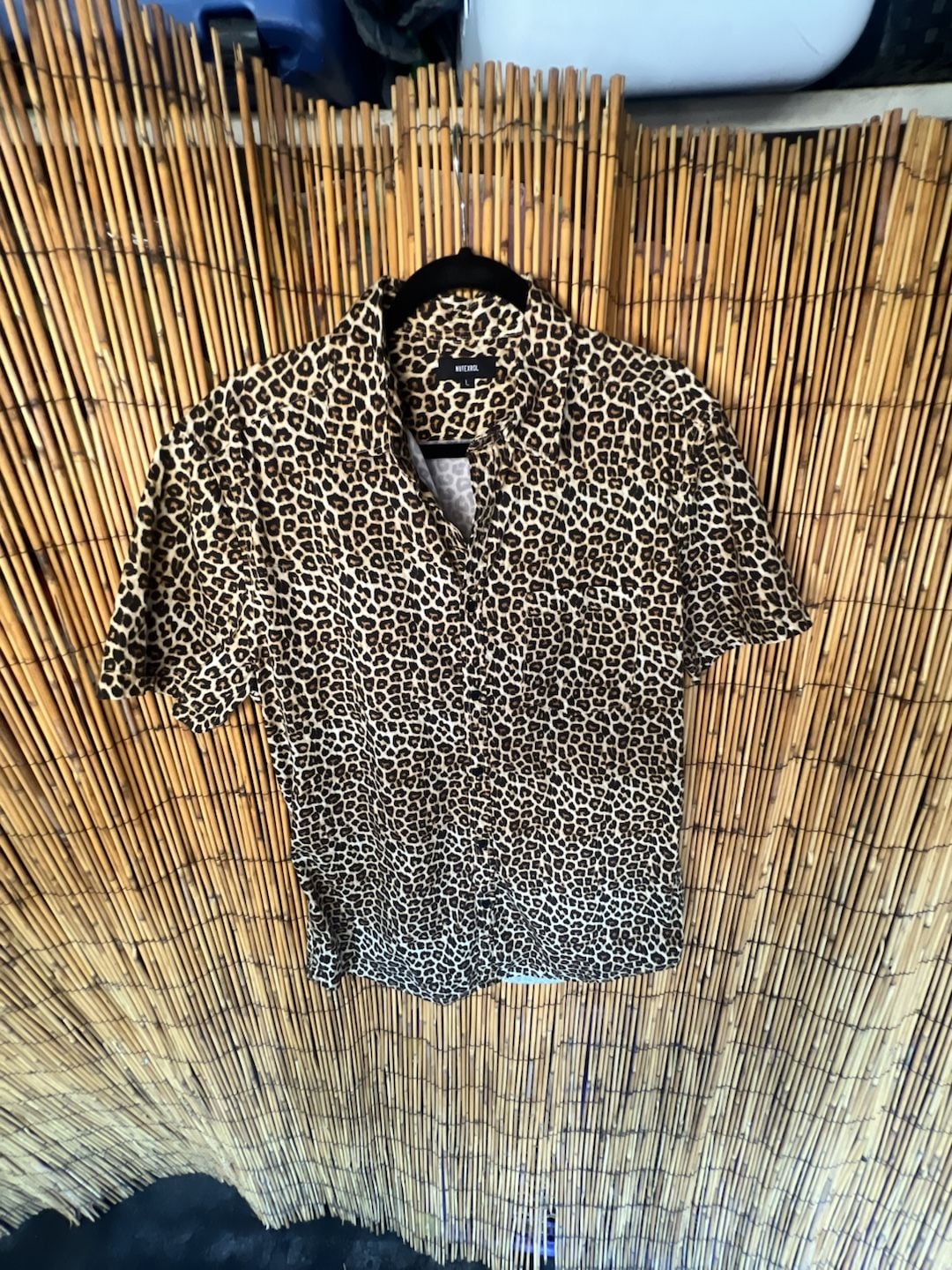 Nutexrol Leopard Print Short Sleeve Button-Up Shirt 1